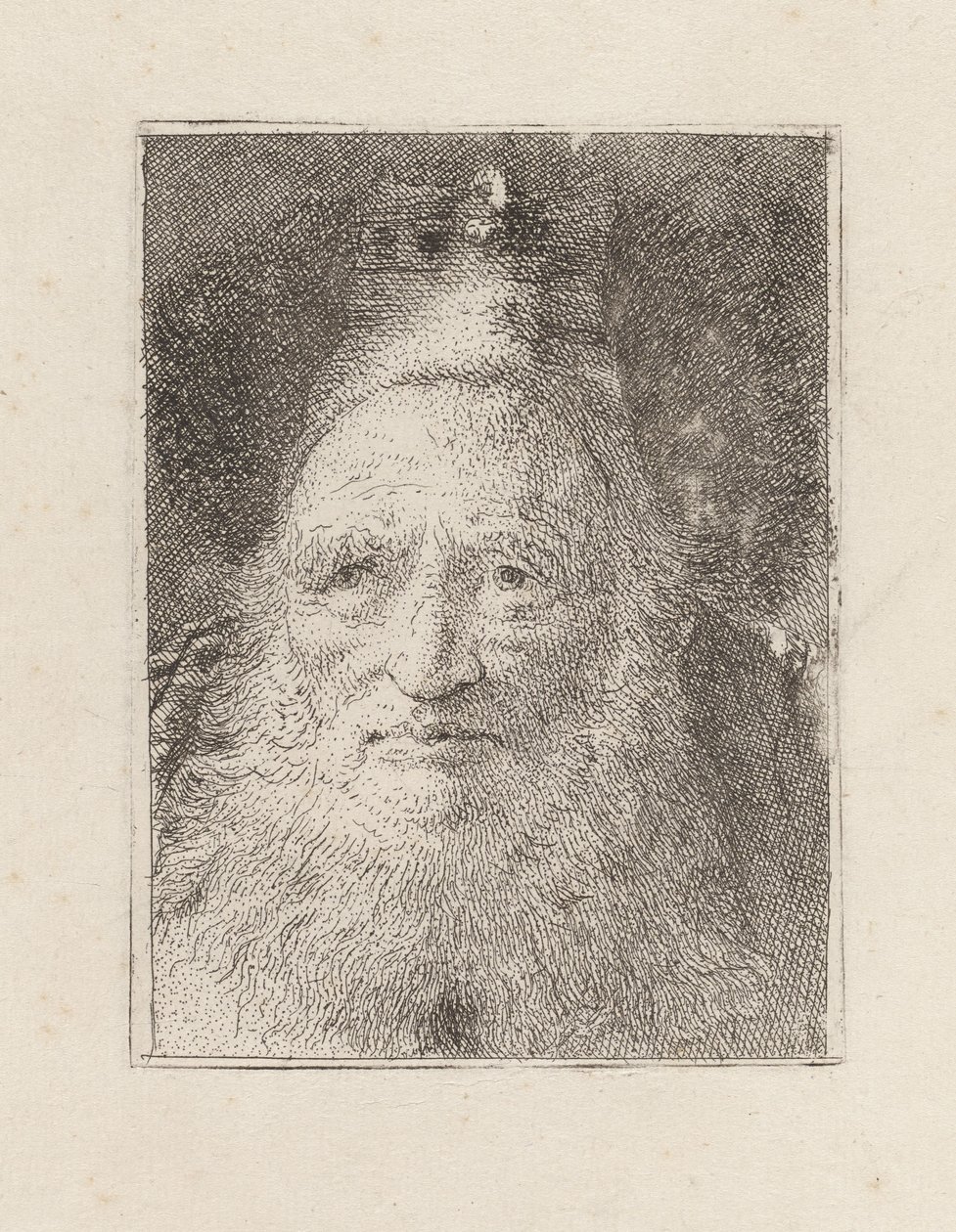 Vecchio barbuto con cappello, dalla Raccolta di Teste (Collezione di teste) da Giovanni Domenico Tiepolo