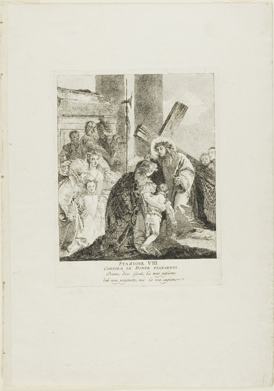 Cristo consola le donne piangenti, ottava tavola della Via Crucis da Giovanni Domenico Tiepolo