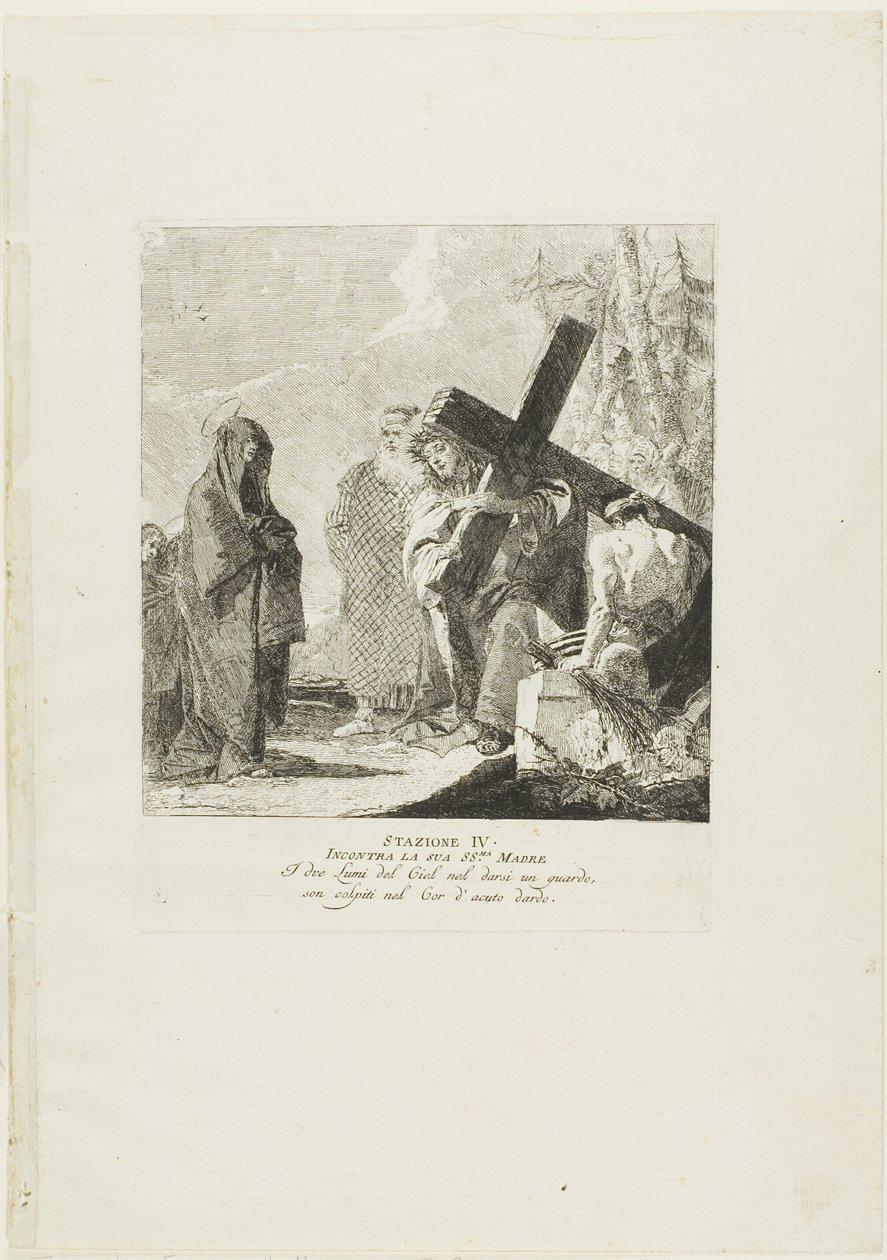 Cristo incontra sua Madre, quarta tavola della Via Crucis da Giovanni Domenico Tiepolo