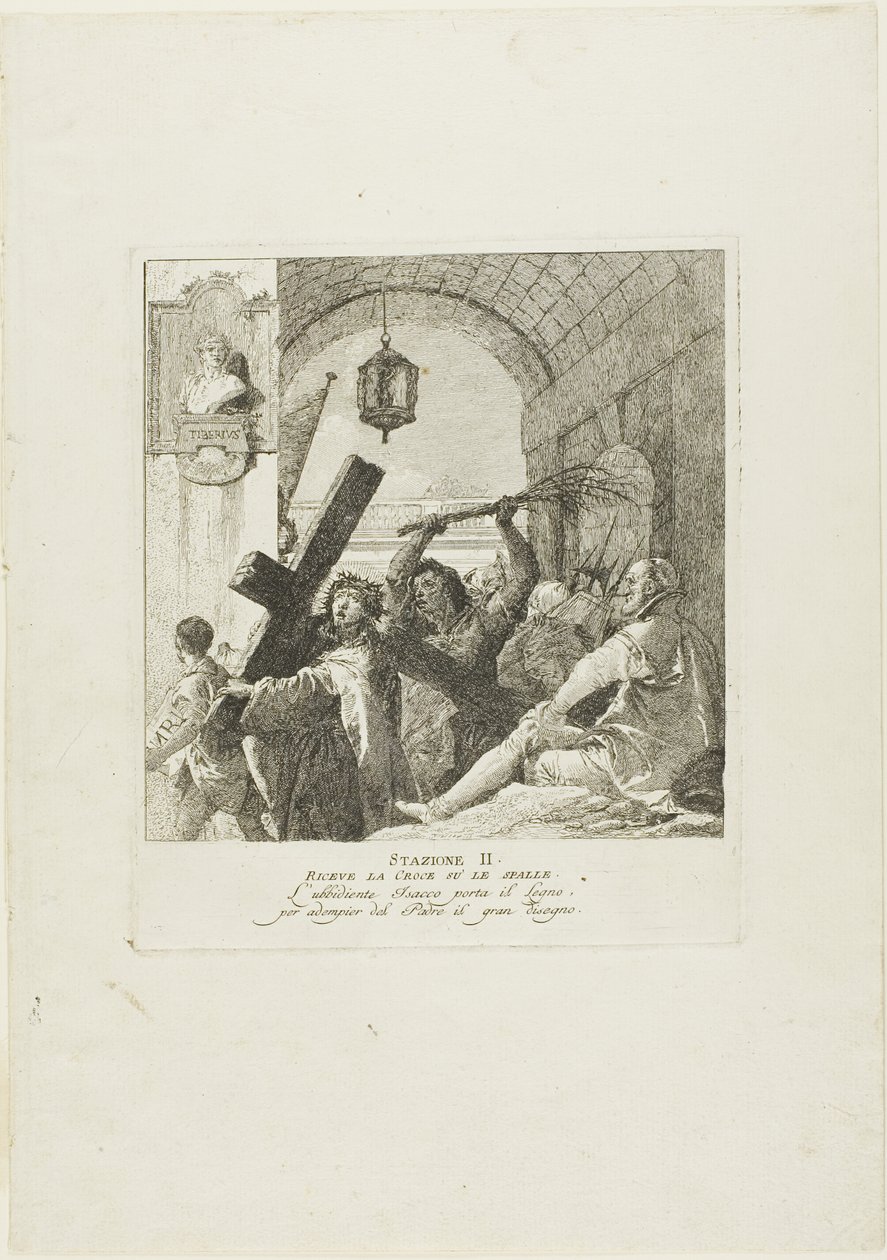 Cristo riceve la croce, secondo piatto della Via Crucis da Giovanni Domenico Tiepolo