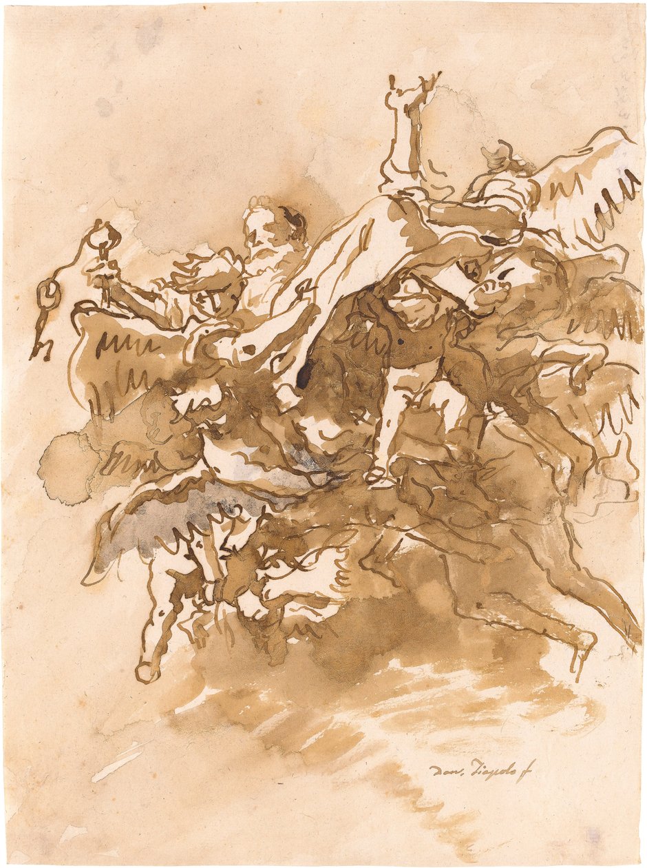 Der heilige Petrus von Engeln in den Himmel getragen da Giovanni Domenico Tiepolo