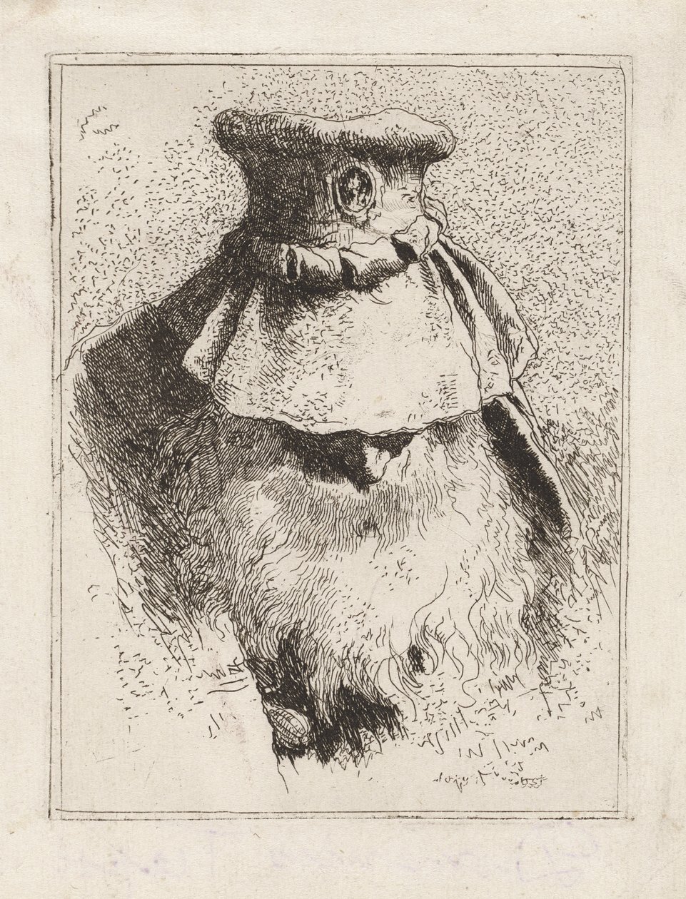 Uomo anziano con un grande cappello, dalla Raccolta di Teste da Giovanni Domenico Tiepolo