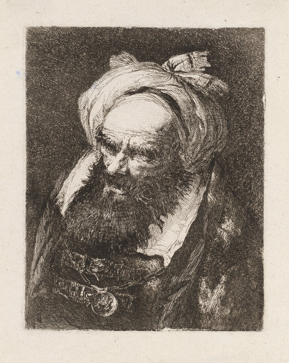 Uomo Anziano con un Turbante, dalla Raccolta di Teste da Giovanni Domenico Tiepolo