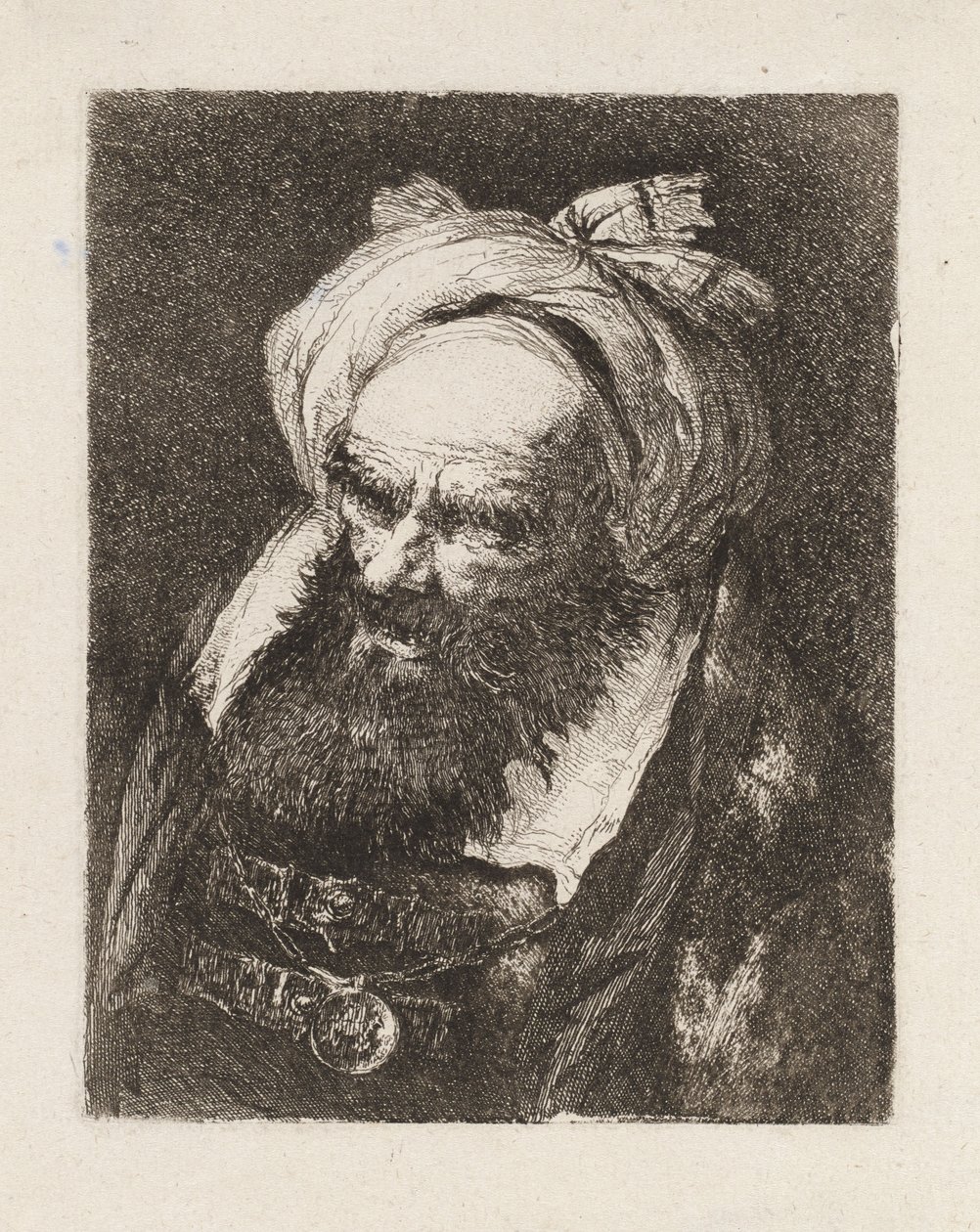 Anziano con il turbante, dalla “Raccolta di Teste” da Giovanni Domenico Tiepolo