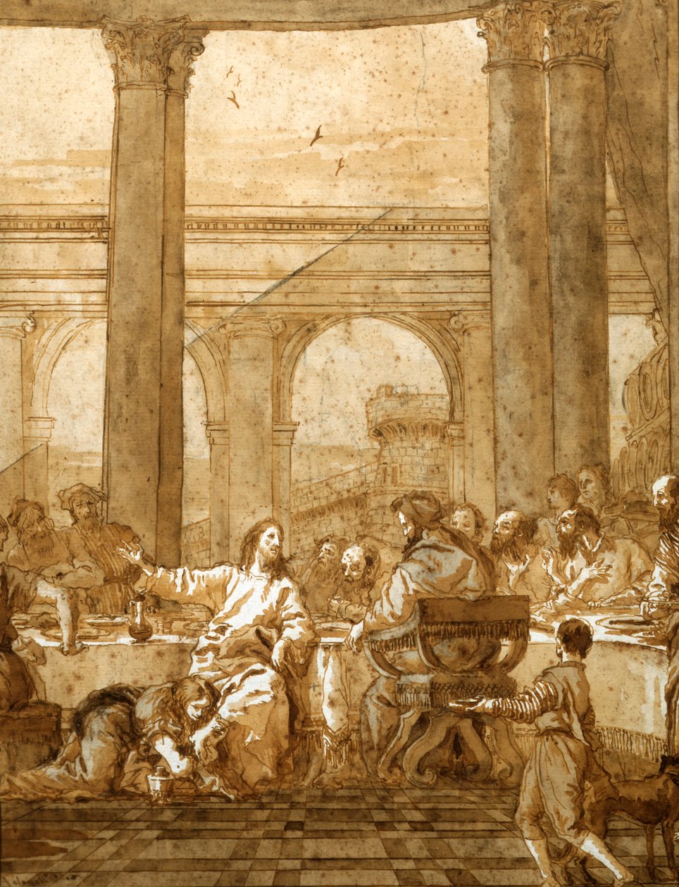 Festa nella casa di Simone, fine XVIII-inizio XIX secolo da Giovanni Domenico Tiepolo
