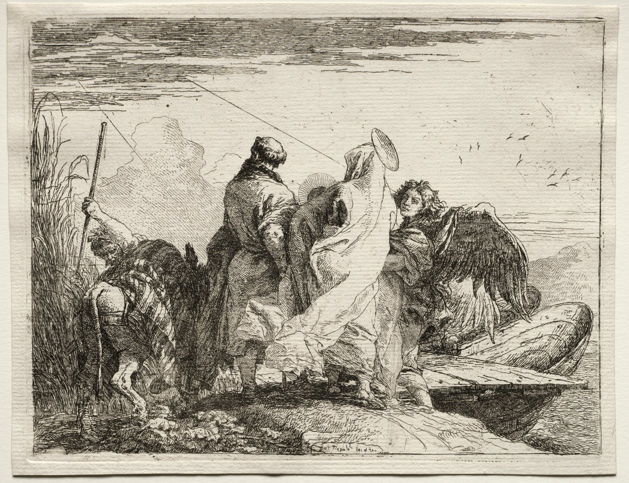 Fuga in Egitto: La Sacra Famiglia lascia la riva da Giovanni Domenico Tiepolo