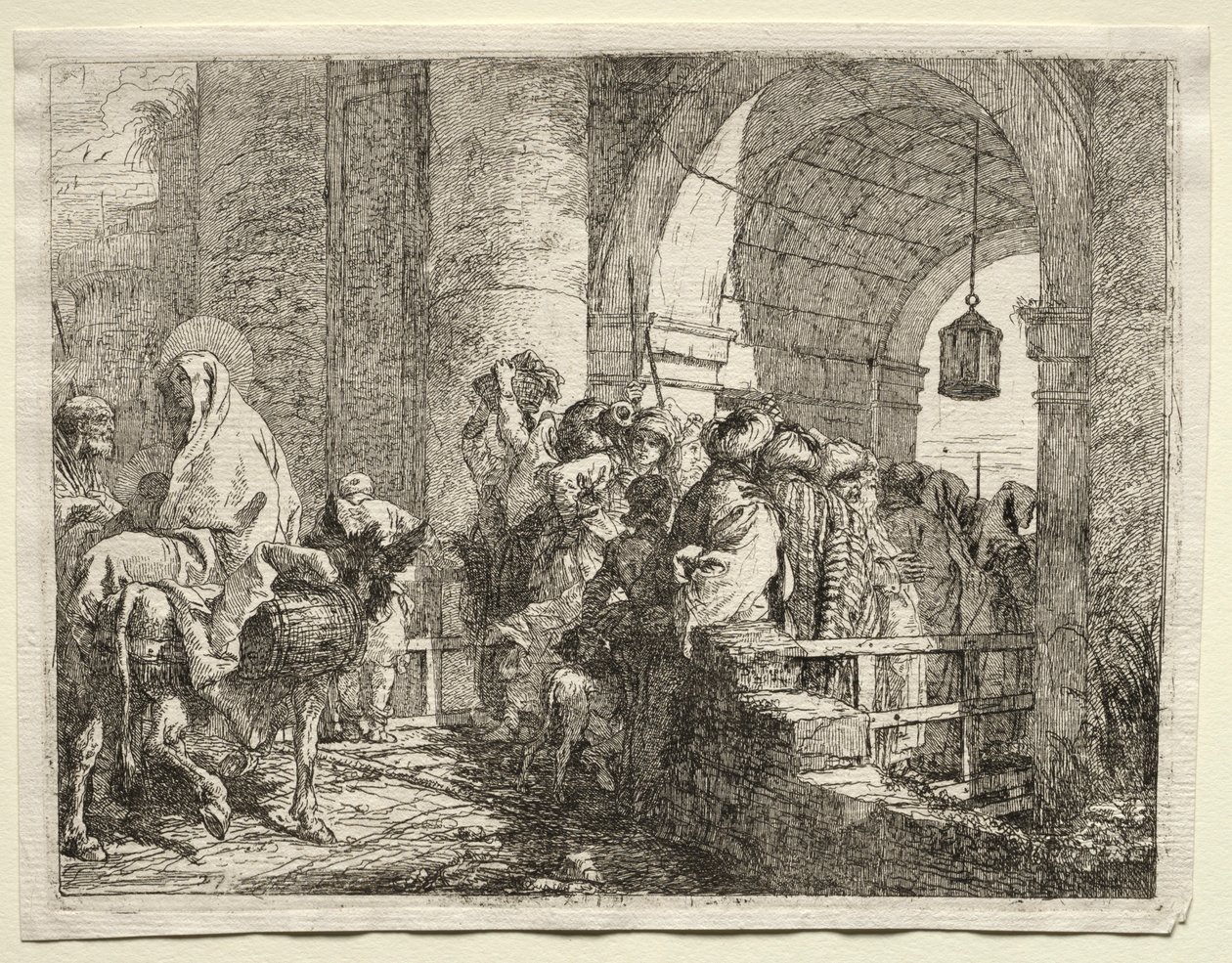Fuga in Egitto: La Sacra Famiglia Passa sotto un Arco da Giovanni Domenico Tiepolo