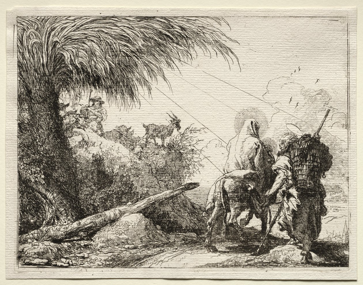 Fuga in Egitto: La Sacra Famiglia e la Palma da Giovanni Domenico Tiepolo