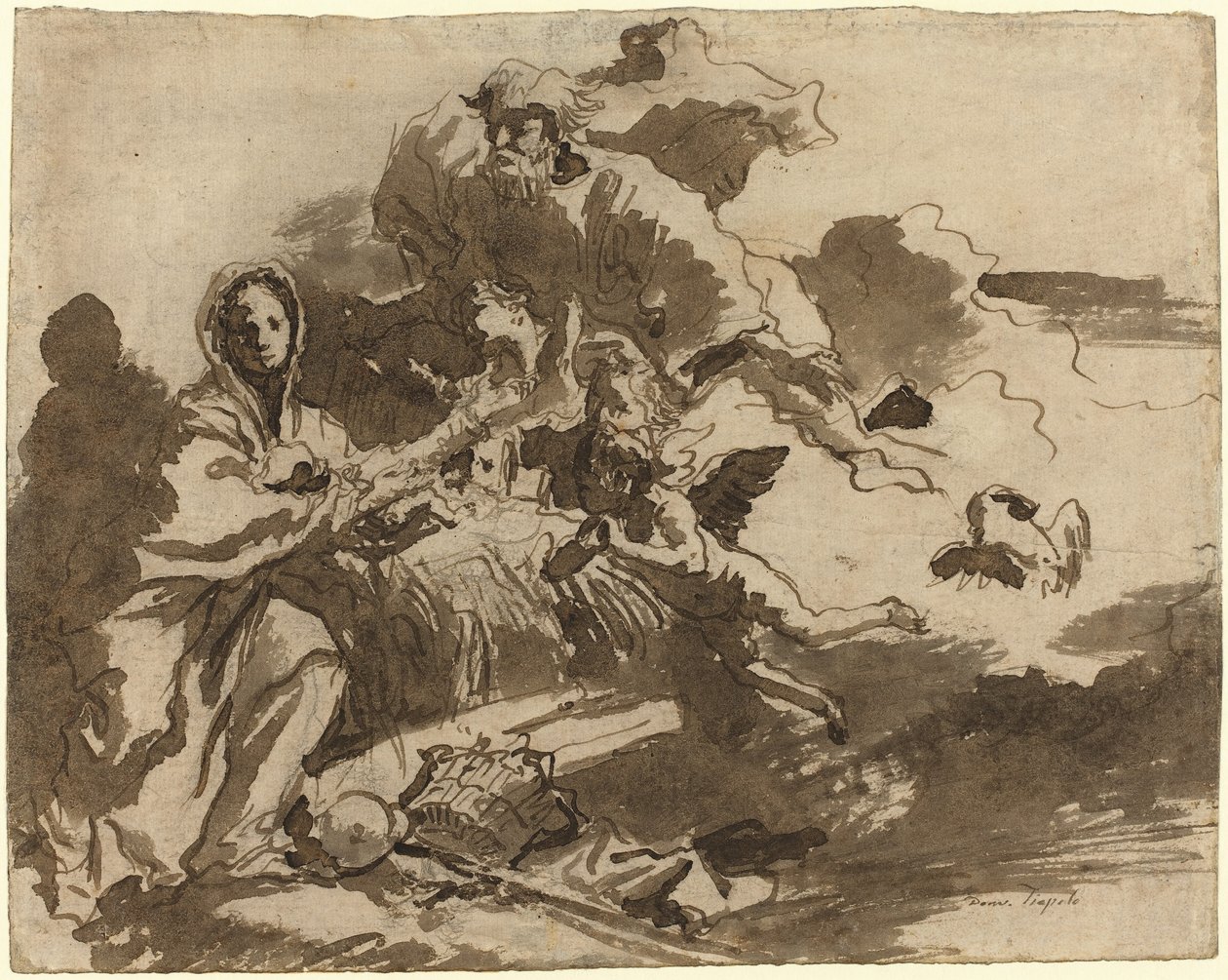 Dio Padre e angeli che adorano la Madonna con il Bambino da Giovanni Domenico Tiepolo
