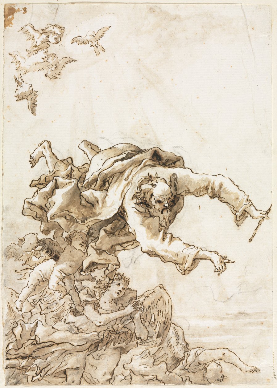 Dio Padre con angeli e cherubini, 1758 o dopo da Giovanni Domenico Tiepolo