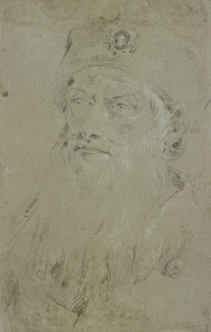 Testa di un orientale barbuto da Giovanni Domenico Tiepolo