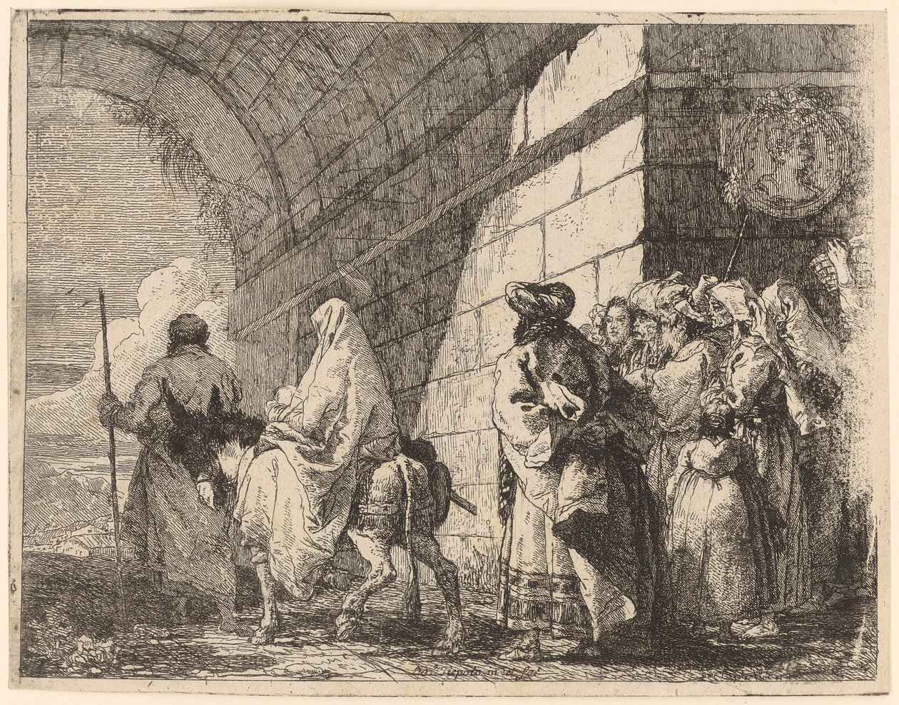 La Sacra Famiglia lascia la città da Giovanni Domenico Tiepolo