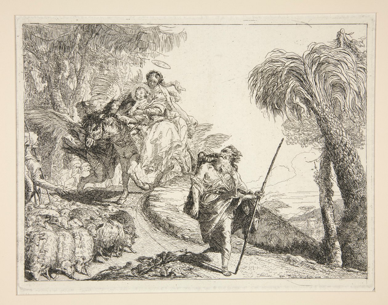 Giuseppe con la Vergine e il Bambino, dalla serie Idee pittoresche sopra la fuga in Egitto da Giovanni Domenico Tiepolo