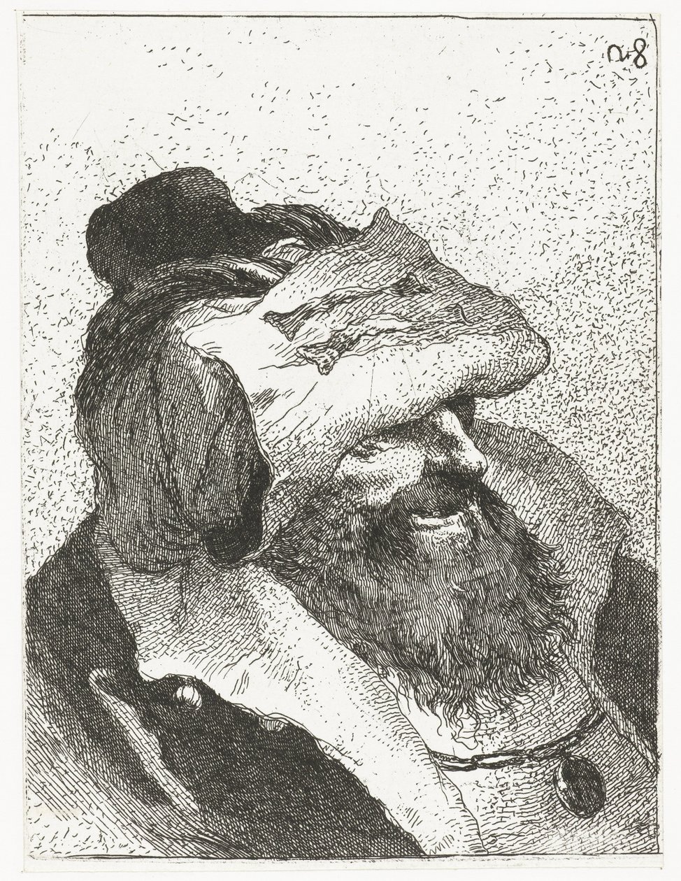 Uomo con cappello a tesa larga (Raccolta di Teste) da Giovanni Domenico Tiepolo