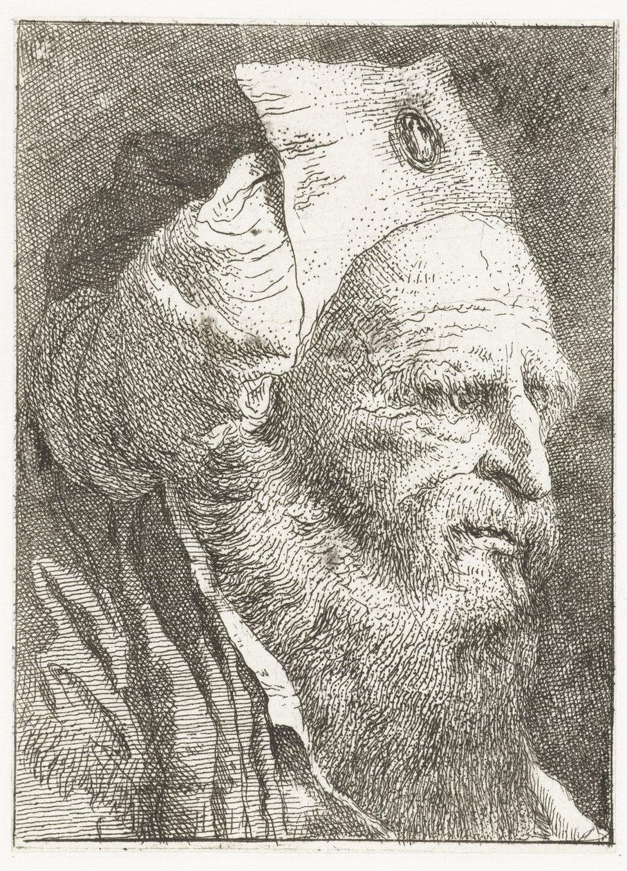 Uomo con cappello a tesa larga da Giovanni Domenico Tiepolo
