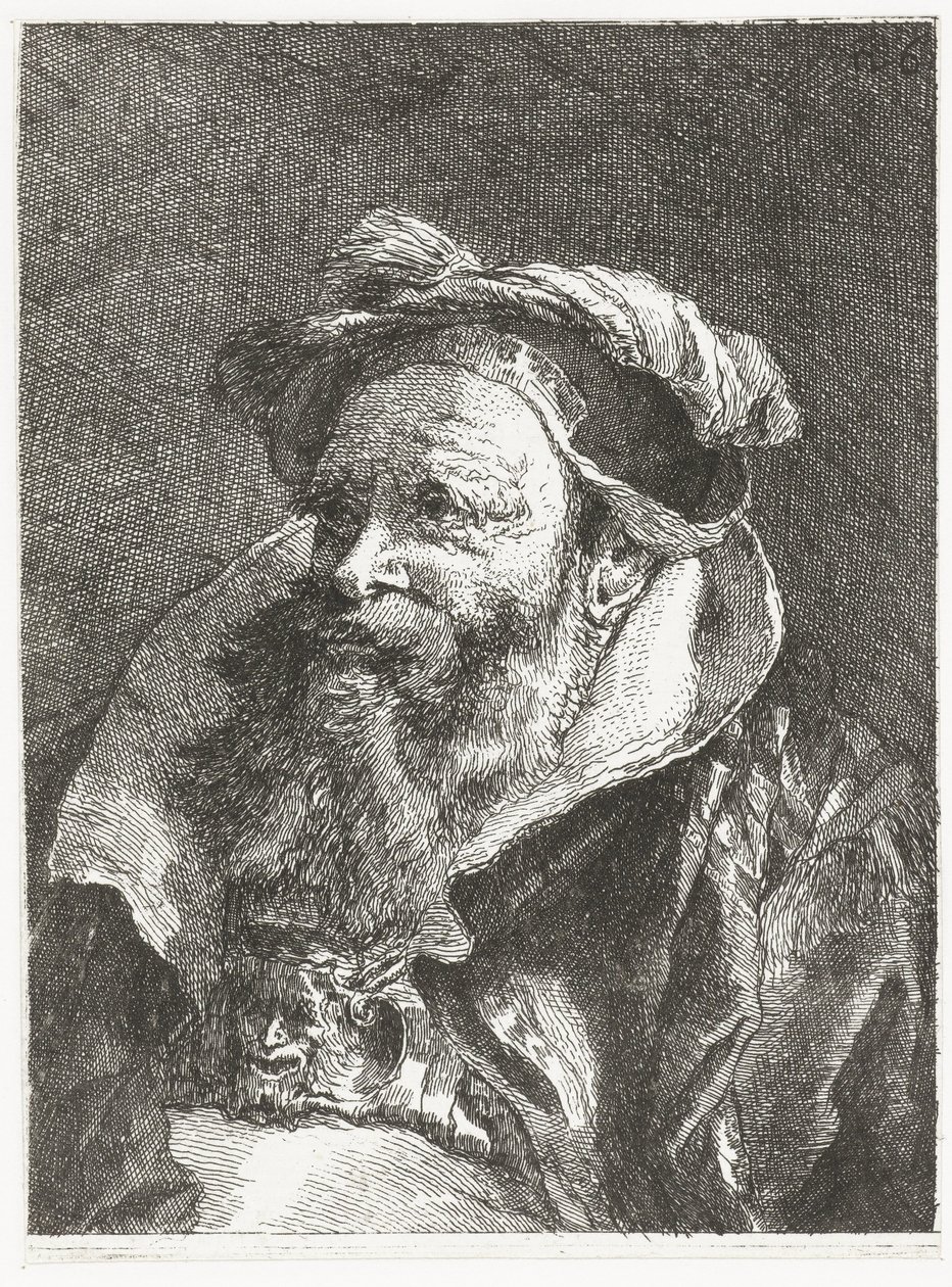 Uomo con testa di satiro sulla fibbia da Giovanni Domenico Tiepolo