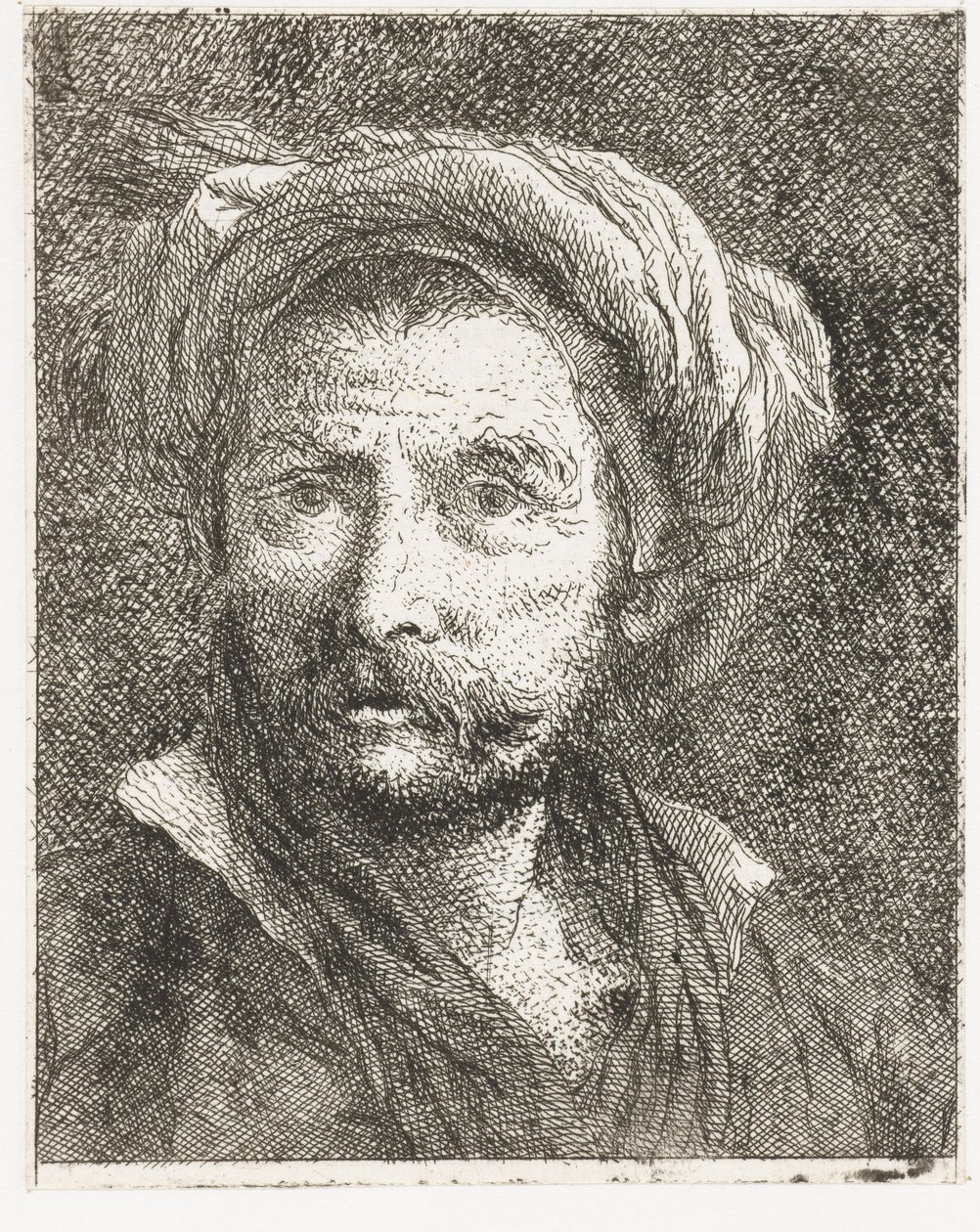 Uomo con baffi e turbante da Giovanni Domenico Tiepolo