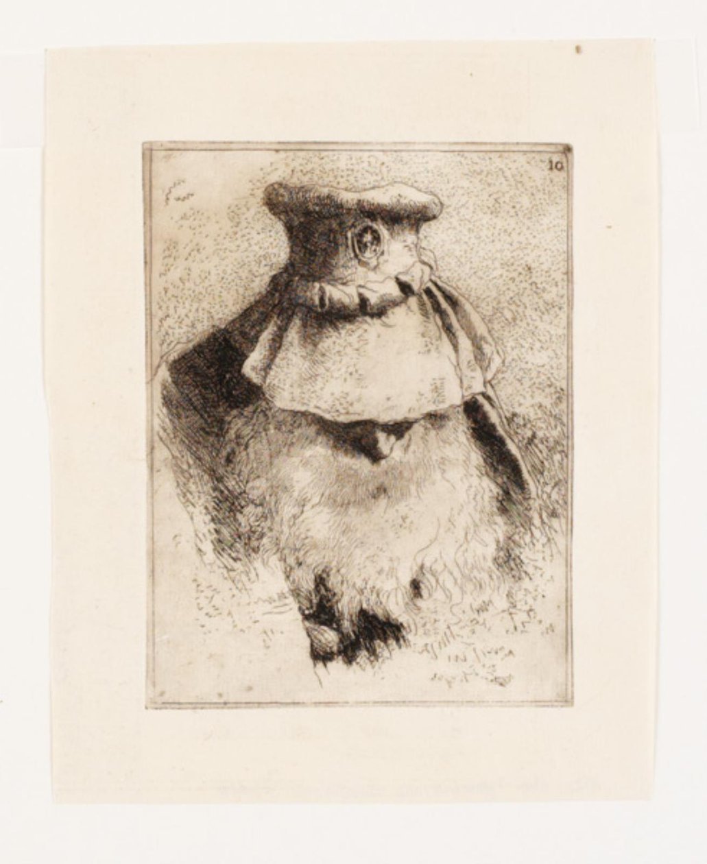 Uomo con un grande cappello da Giovanni Domenico Tiepolo