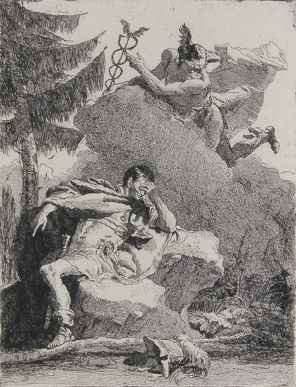 Mercurio appare a Enea in un sogno da Giovanni Domenico Tiepolo