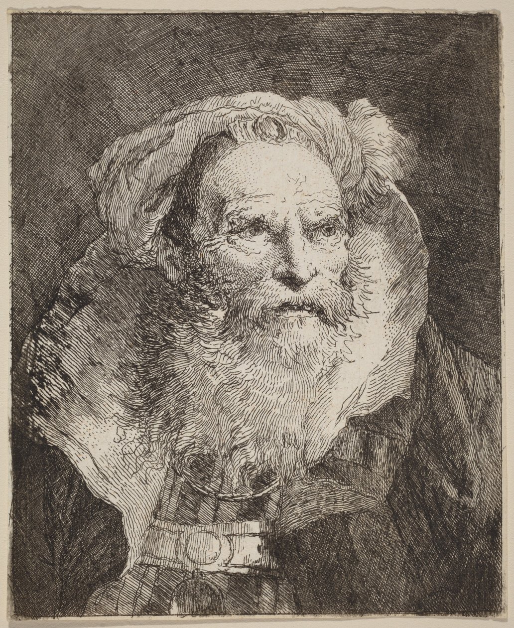 Vecchio uomo in meditazione da Giovanni Domenico Tiepolo
