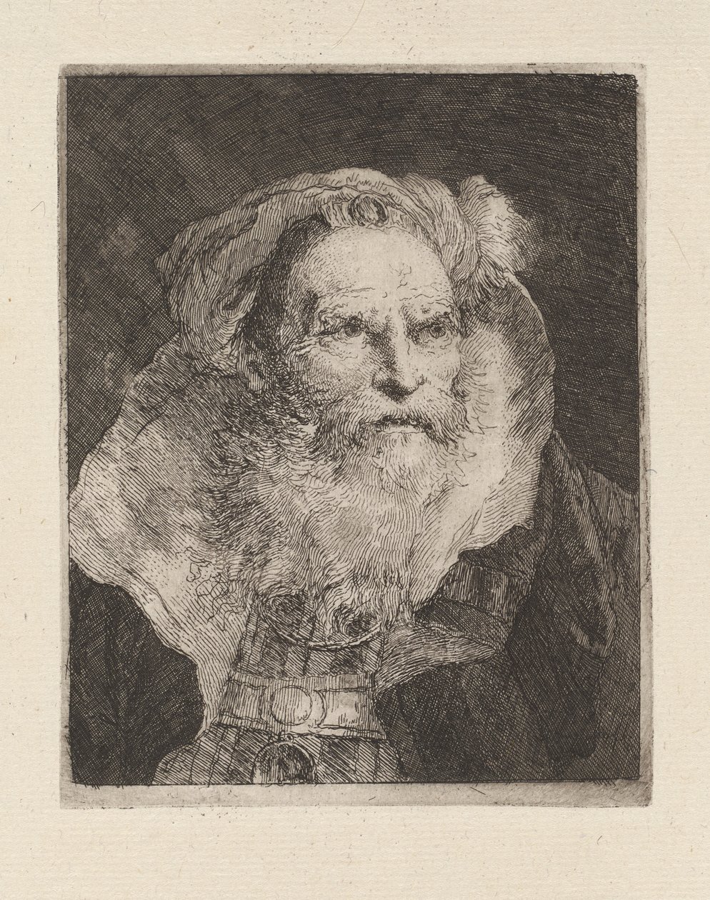 Vecchio che medita, dalla Raccolta di Teste da Giovanni Domenico Tiepolo