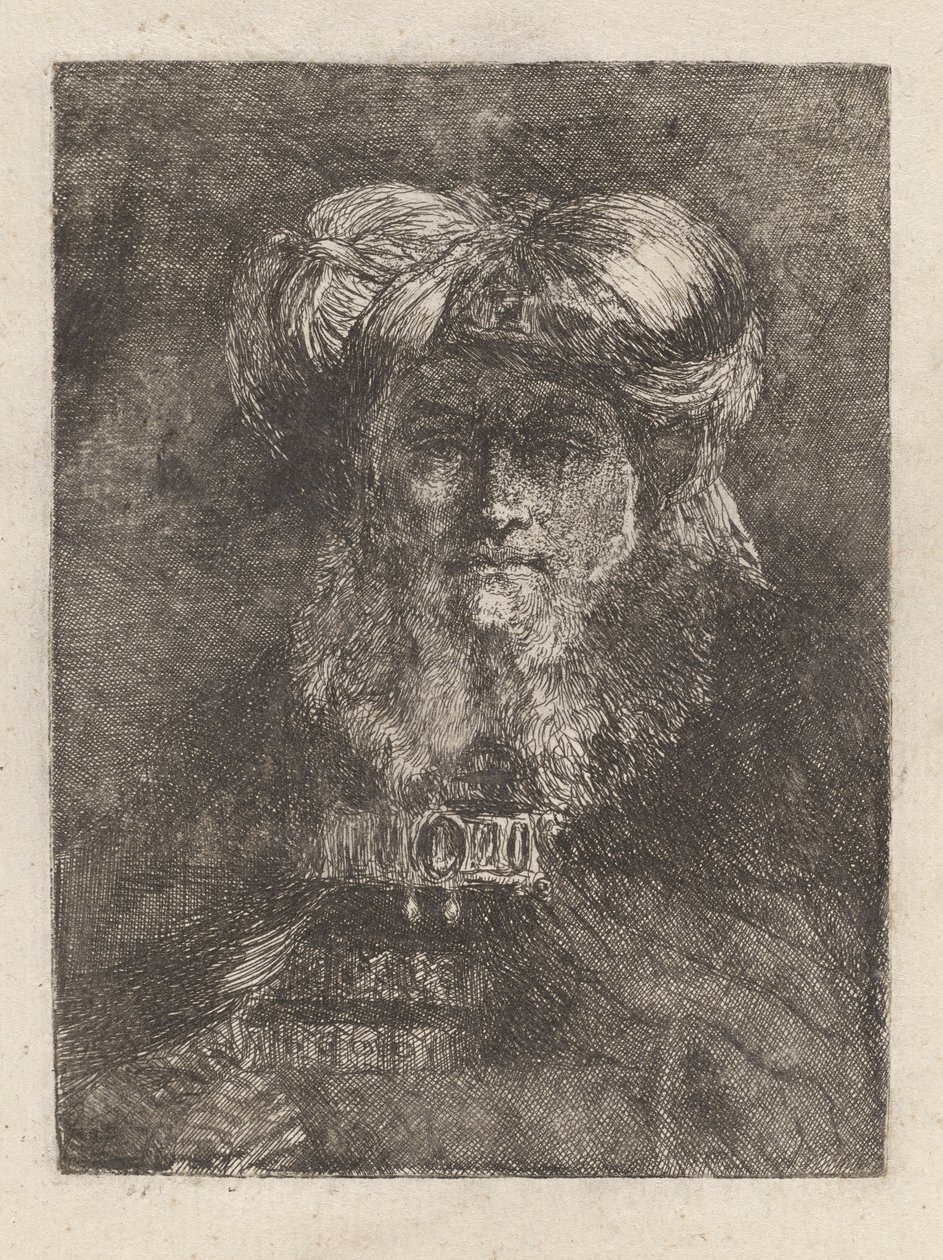 Vecchio uomo nello stile di Rembrandt, dalla Raccolta di Teste da Giovanni Domenico Tiepolo