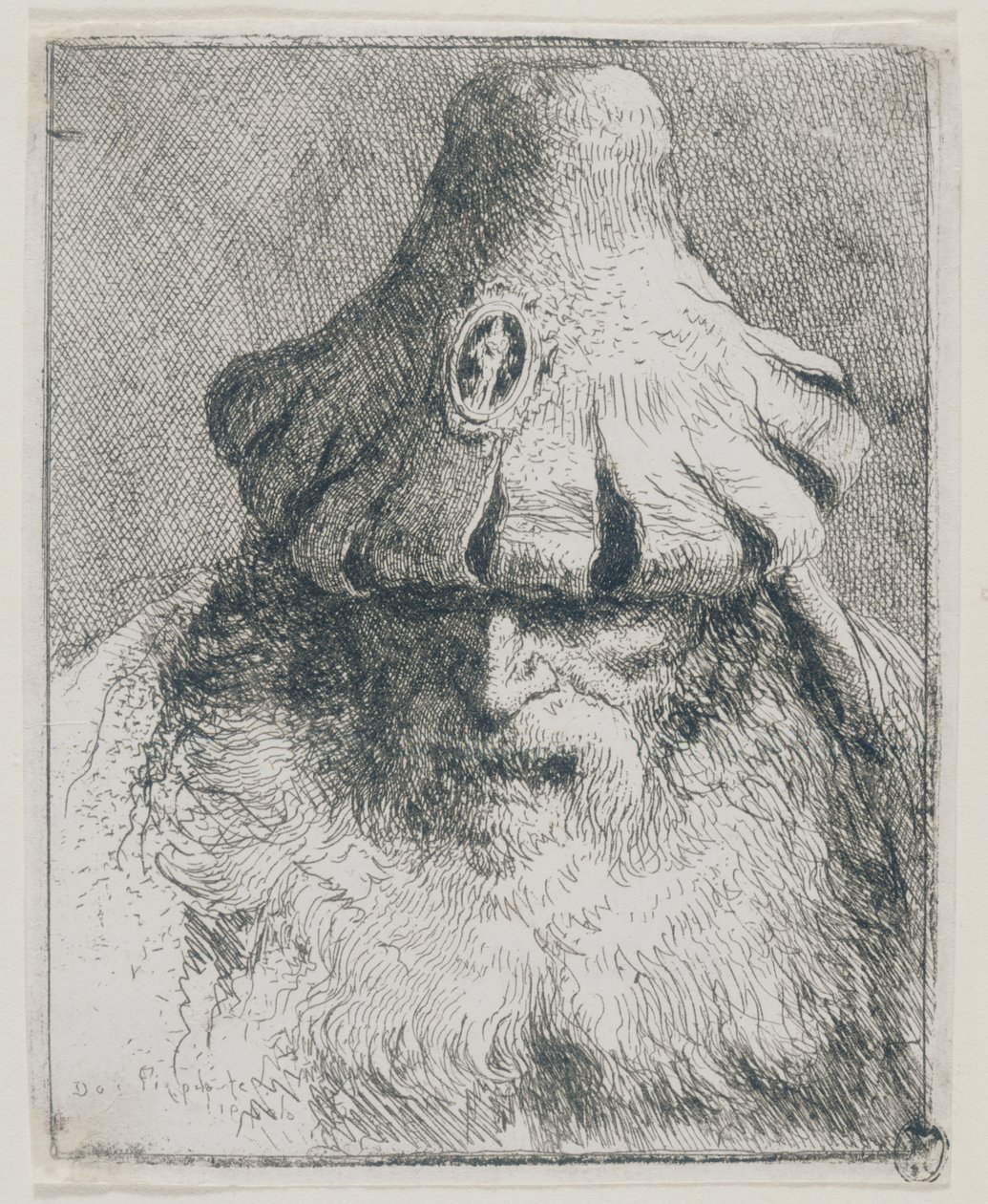 Vecchio con cappello conico da Giovanni Domenico Tiepolo