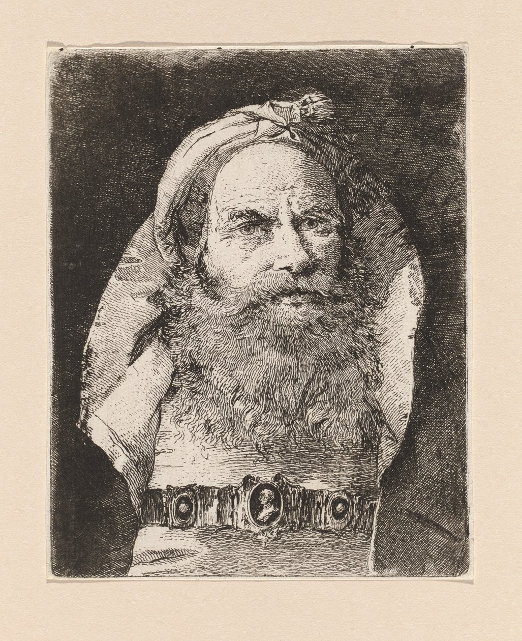 Vecchio con piccolo turbante, dalla Raccolta di Teste da Giovanni Domenico Tiepolo