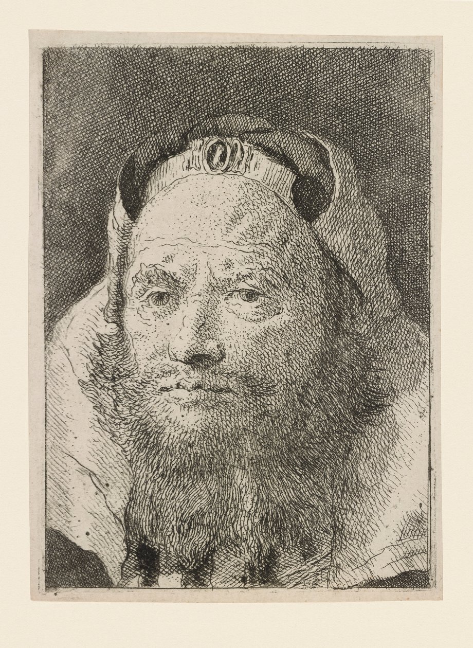 Vecchio con la barba, dalla Raccolta di Teste da Giovanni Domenico Tiepolo