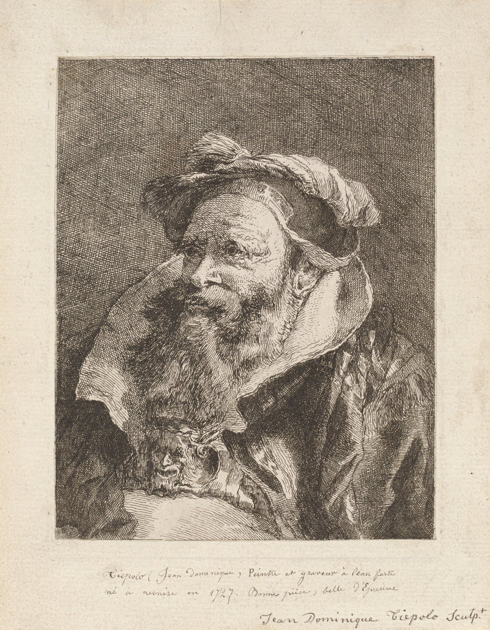 Vecchio con Barba, dalla Raccolta di Teste da Giovanni Domenico Tiepolo