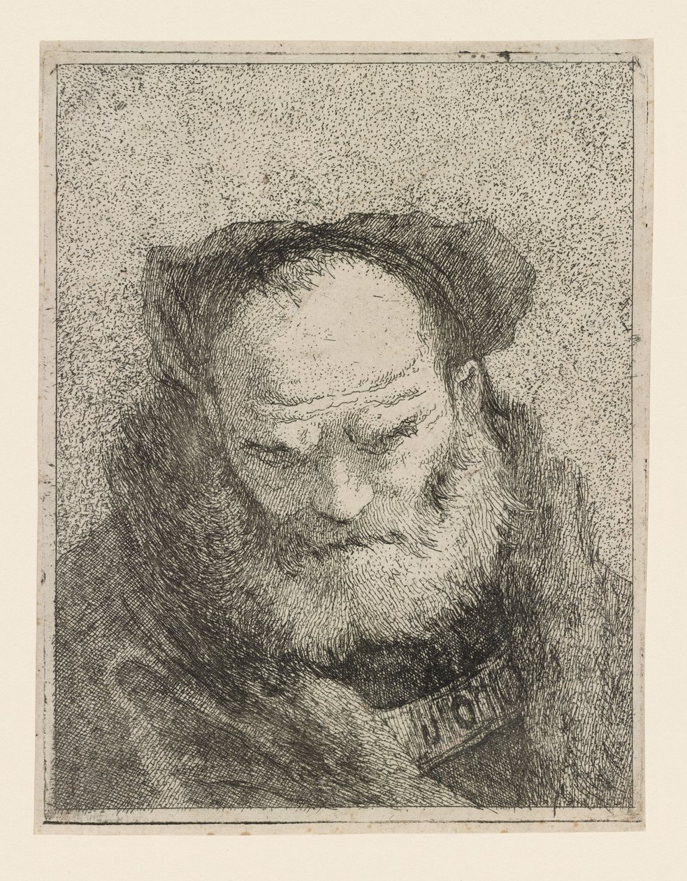 Vecchio con la barba, dalla *Raccolta di Teste* (Collezione di teste) da Giovanni Domenico Tiepolo