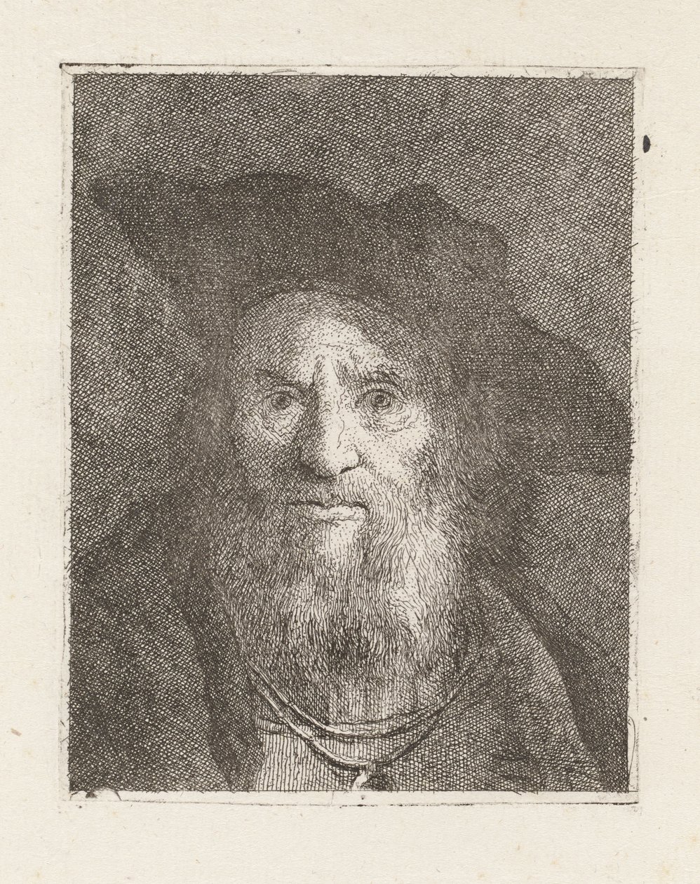 "Vecchio con cappello", dalla "Raccolta di Teste" (Collezione di Teste) da Giovanni Domenico Tiepolo