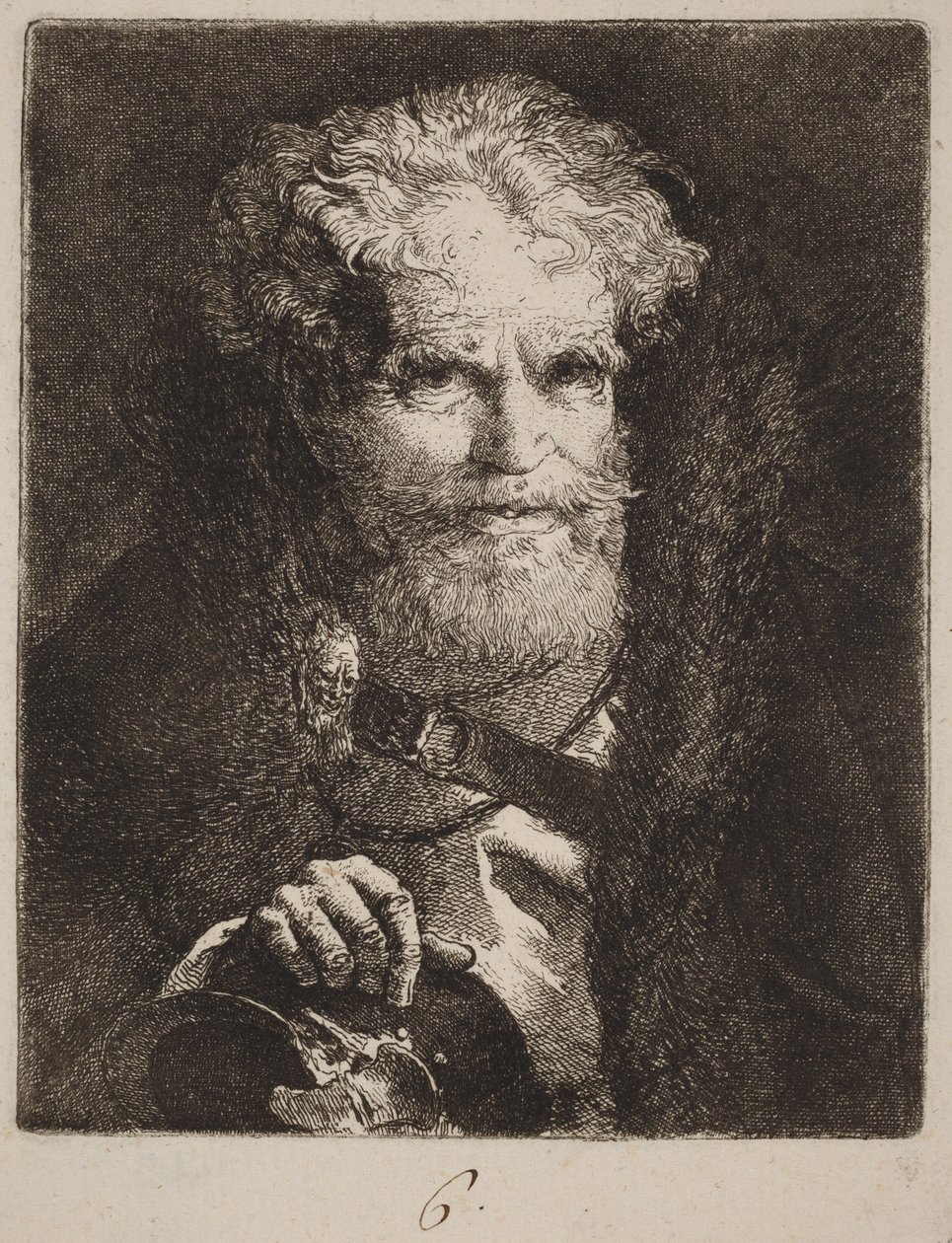 Il vecchio con il casco da Giovanni Domenico Tiepolo