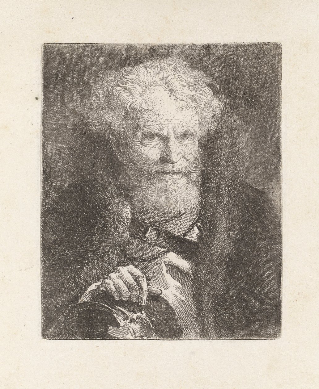 Vecchio con elmo, dalla Raccolta di Teste da Giovanni Domenico Tiepolo