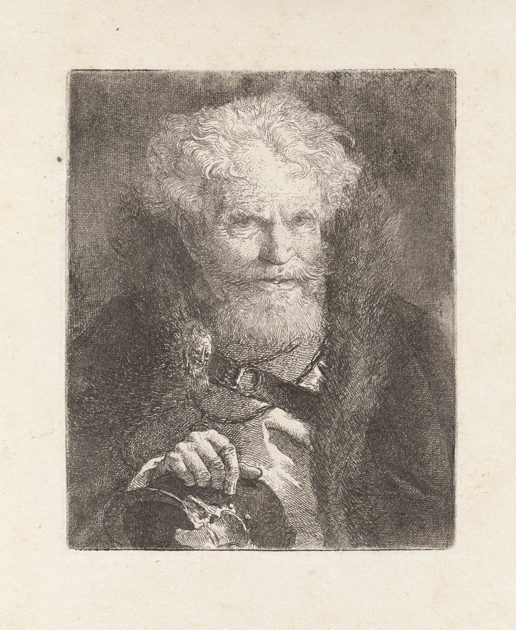 Vecchio con elmo, dalla Raccolta di Teste (Collezione di teste) da Giovanni Domenico Tiepolo