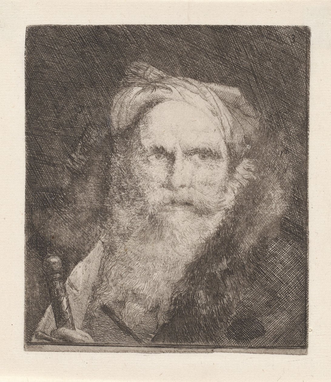 Vecchio con una spada, dalla Raccolta di Teste (Raccolta di teste) da Giovanni Domenico Tiepolo