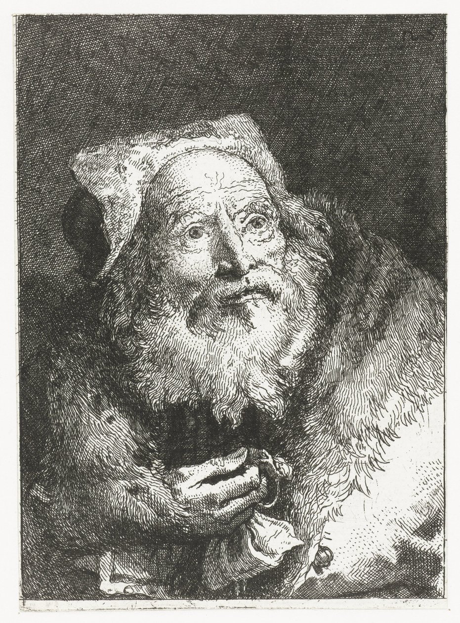 Vecchio con bracciale in mano (serie) da Giovanni Domenico Tiepolo