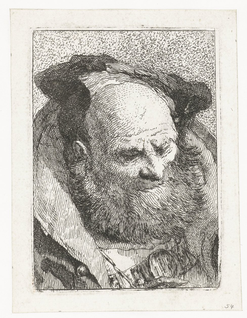 Vecchio con barba (serie) da Giovanni Domenico Tiepolo