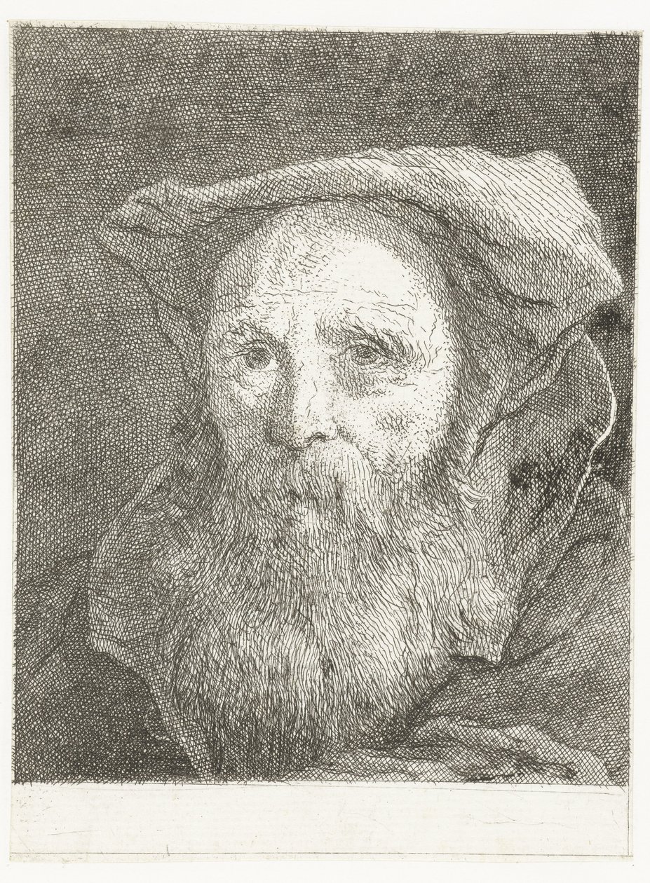 Vecchio con barba e berretto (Raccolta di Teste) da Giovanni Domenico Tiepolo