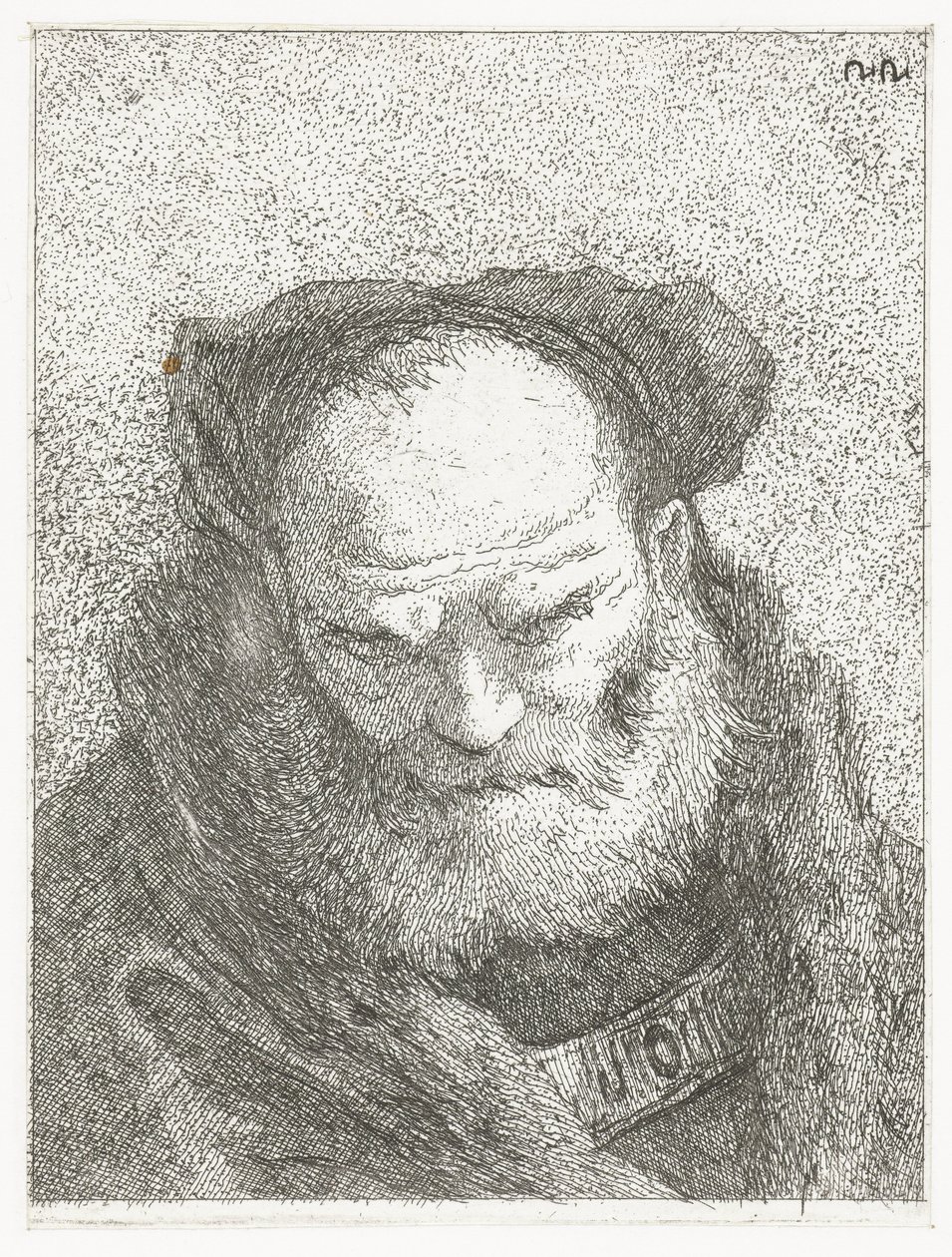 Vecchio con barba e testa china da Giovanni Domenico Tiepolo