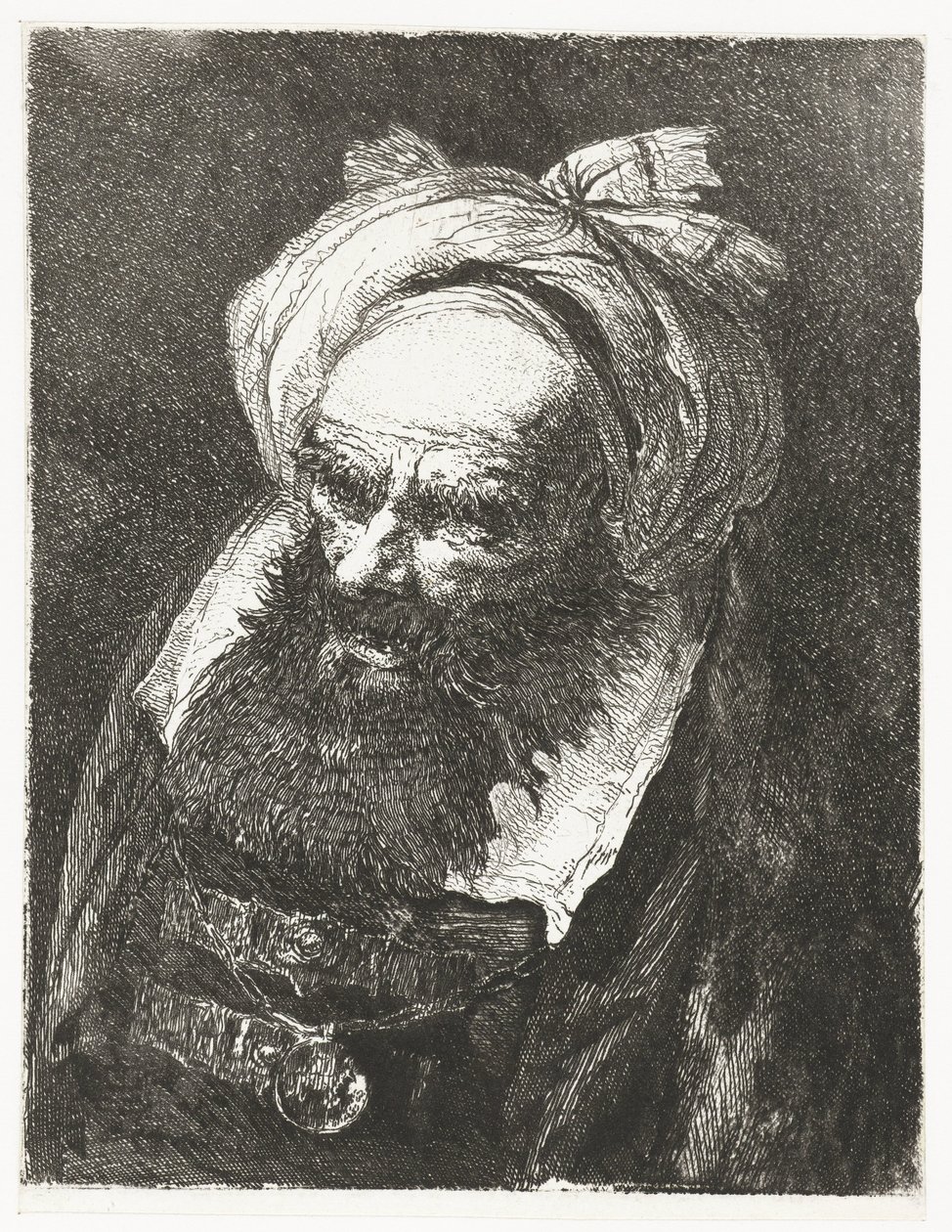 Vecchio con turbante da Giovanni Domenico Tiepolo