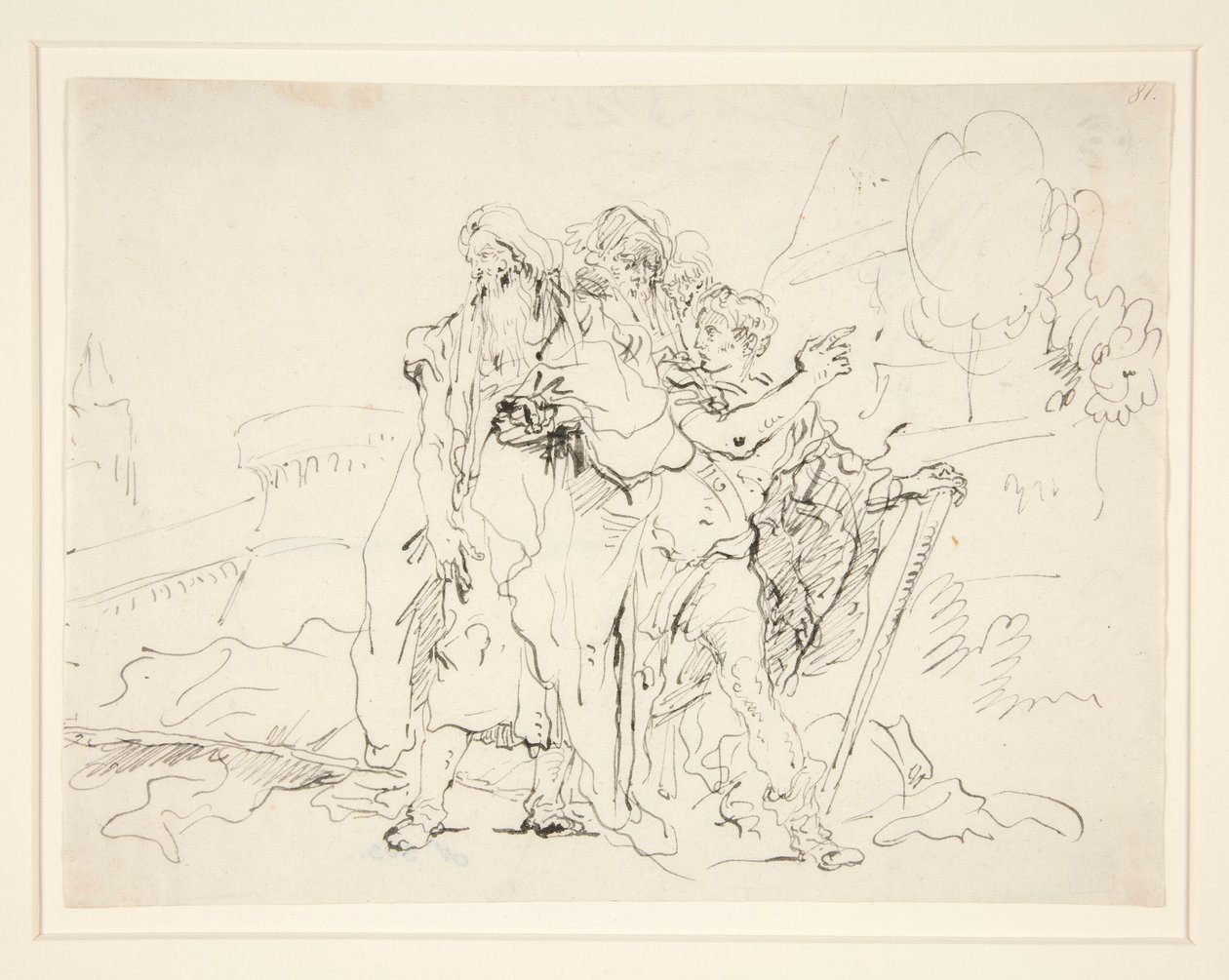Priamo e compagni fuori dalle mura di Troia da Giovanni Domenico Tiepolo