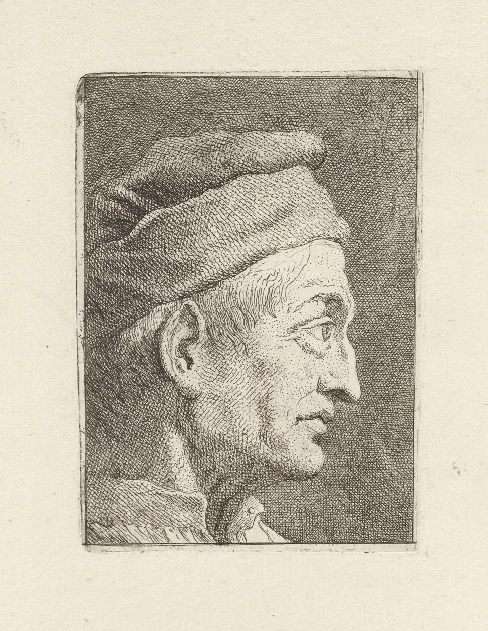 Profilo di un vecchio, dalla Raccolta di Teste (Collezione di teste) da Giovanni Domenico Tiepolo