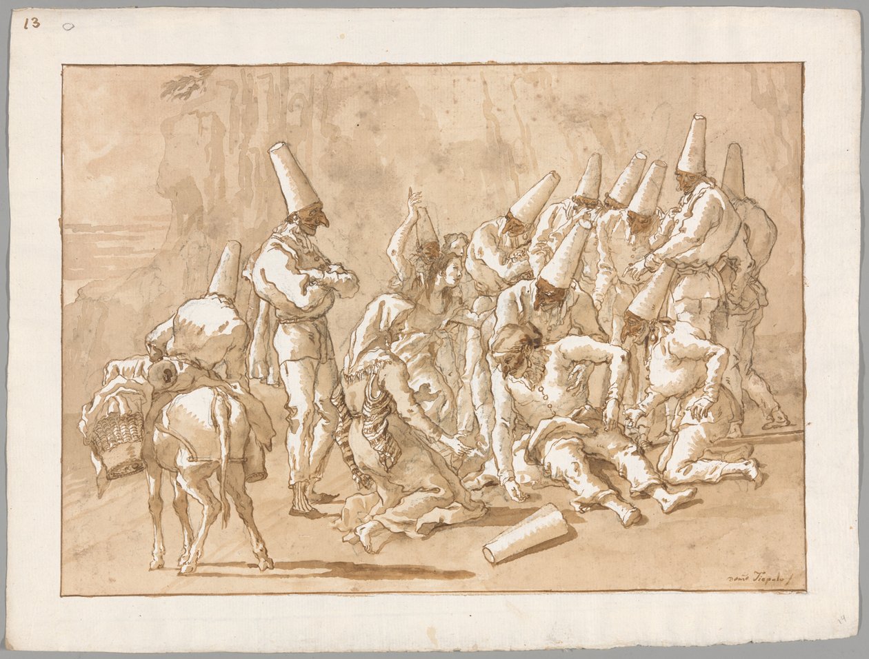 Punchinello crolla sulla strada da Giovanni Domenico Tiepolo