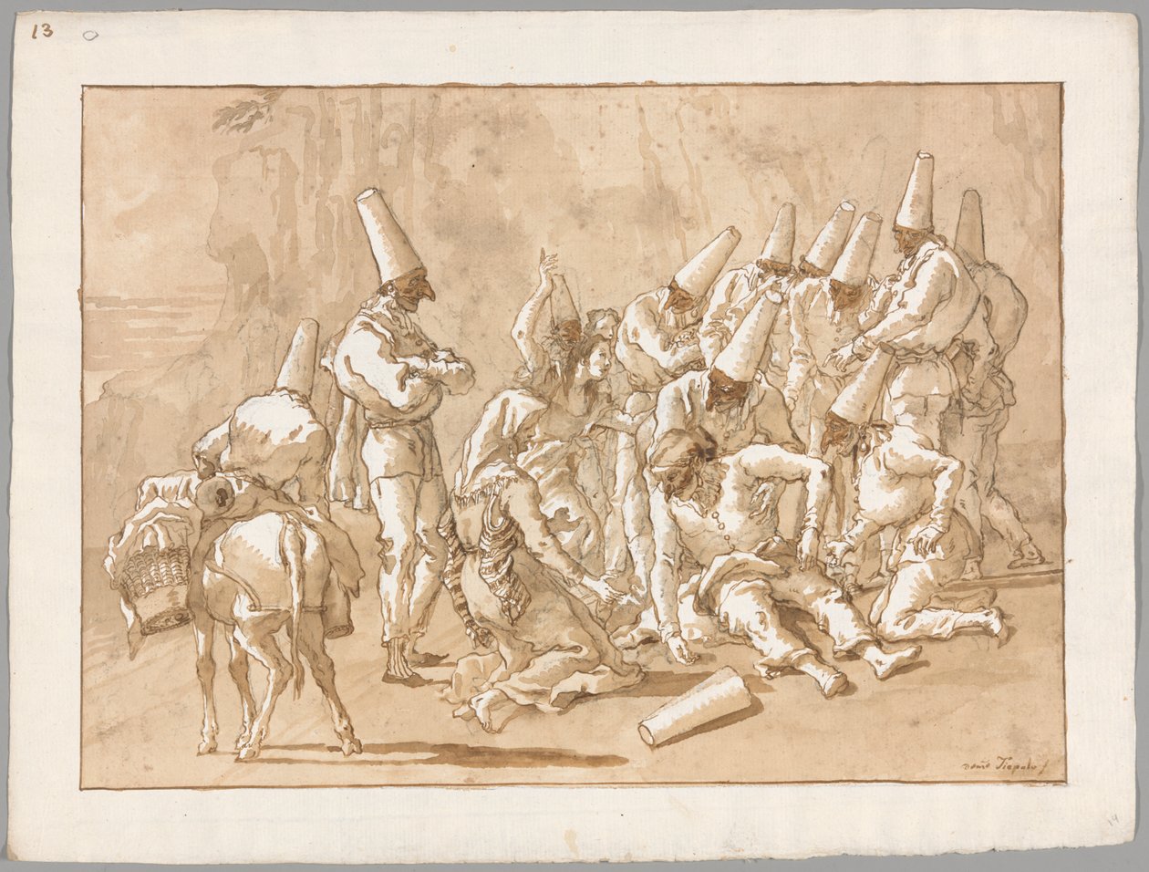 Punchinello crolla sulla strada da Giovanni Domenico Tiepolo