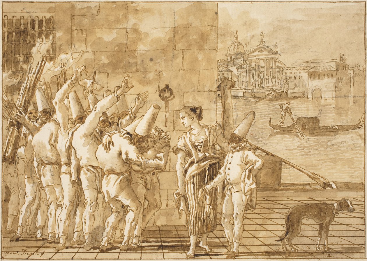 Addio di Pulcinella a Venezia da Giovanni Domenico Tiepolo