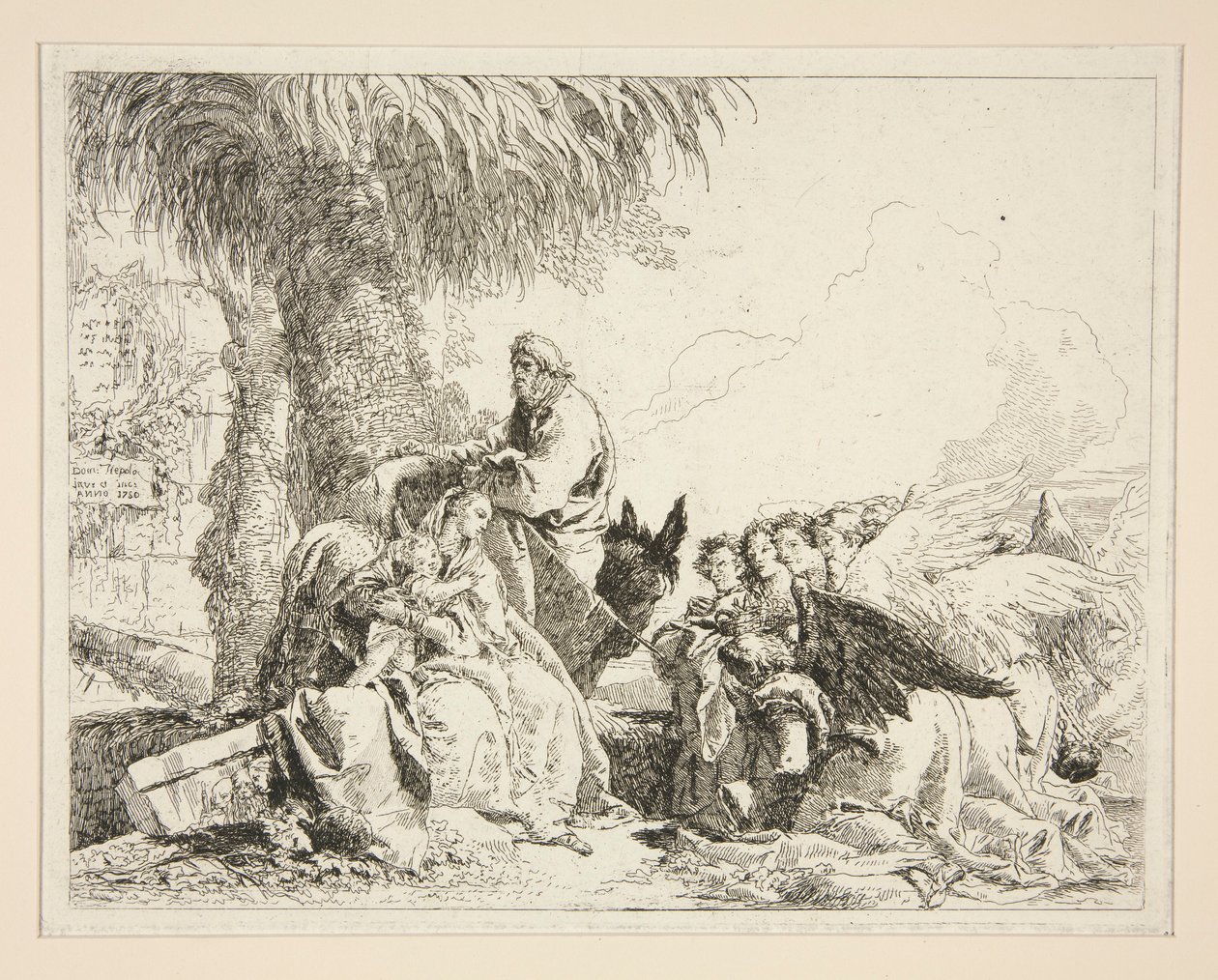Riposo durante la Fuga in Egitto, dalla serie Idee pittoresche sopra la fuga in Egitto da Giovanni Domenico Tiepolo