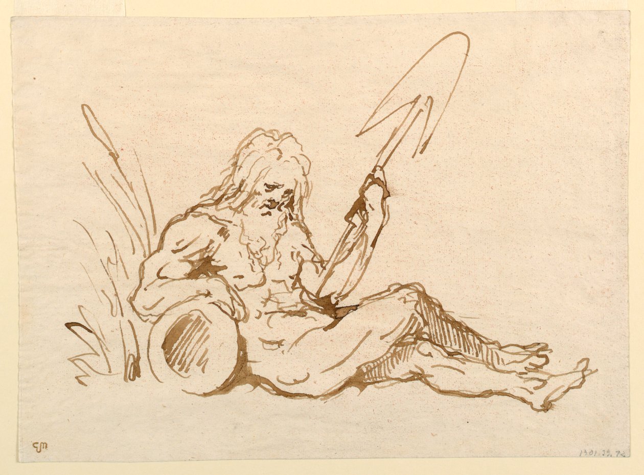Schizzo di un dio del fiume da Giovanni Domenico Tiepolo