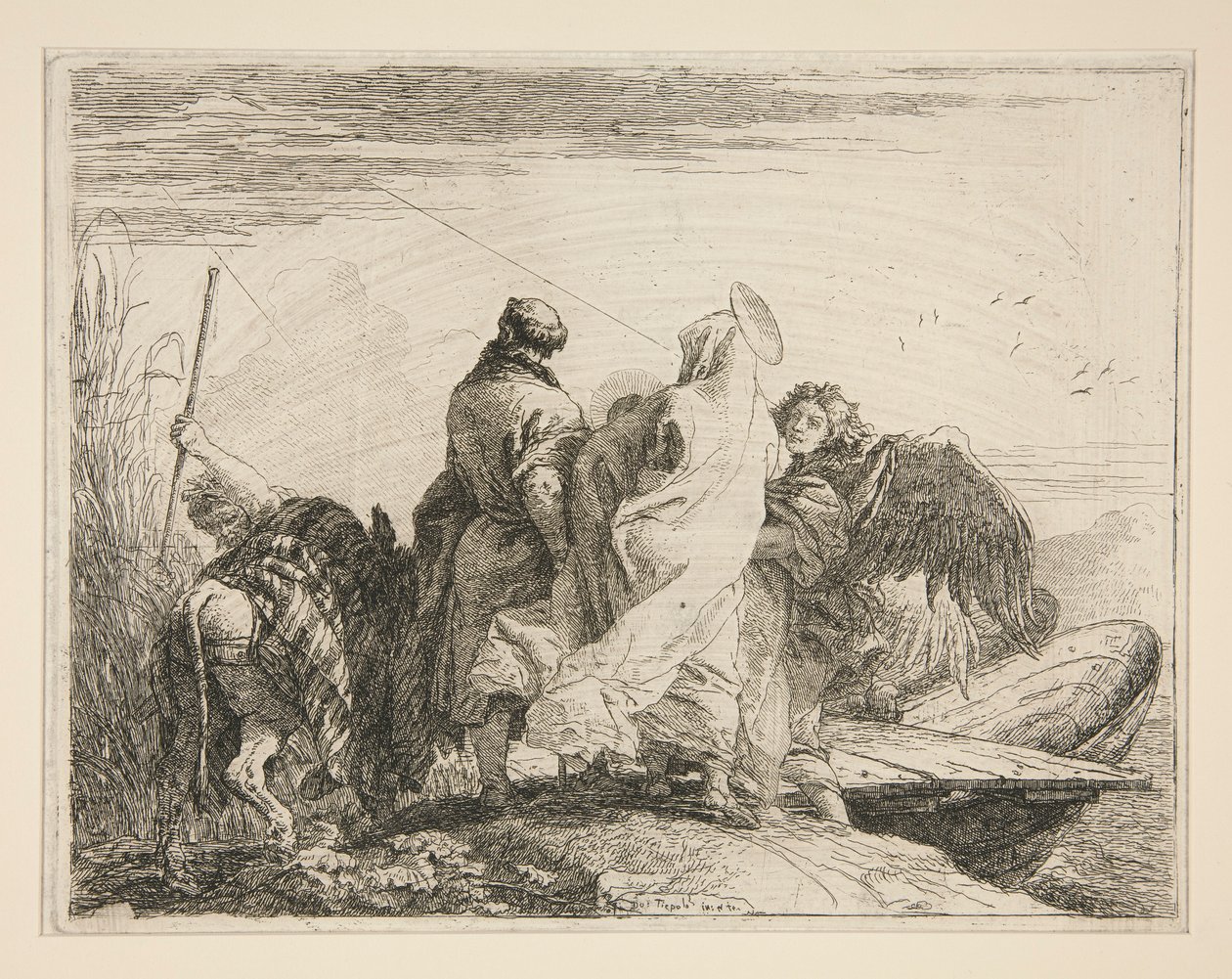 La Sacra Famiglia lascia la riva del fiume, dalla serie Idee pittoresche sopra la fuga in Egitto da Giovanni Domenico Tiepolo