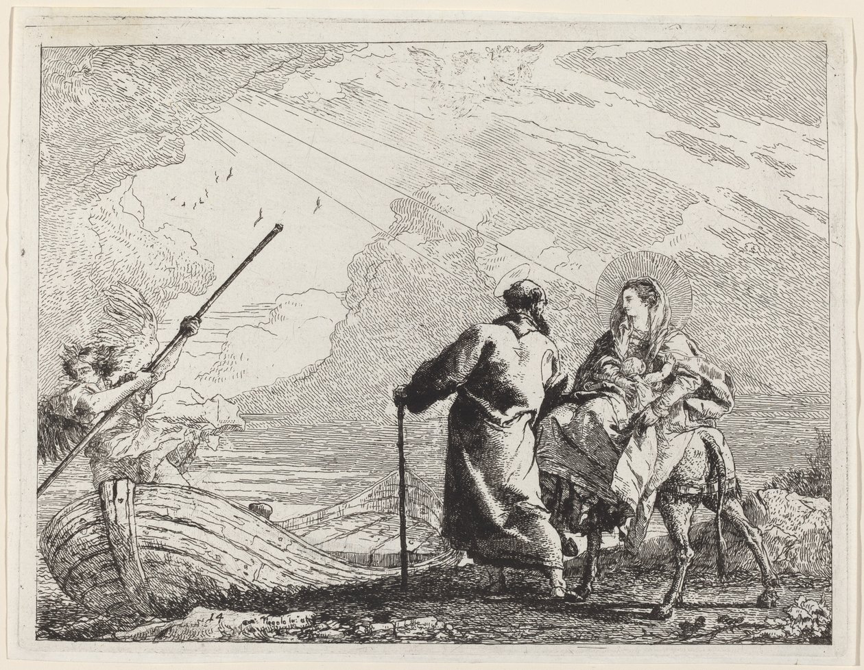 La Sacra Famiglia sulla riva del fiume da Giovanni Domenico Tiepolo
